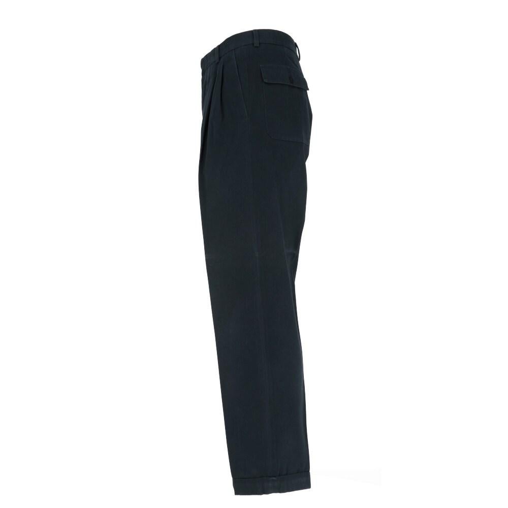 Black 90s Romeo Gigli blue cotton trousers