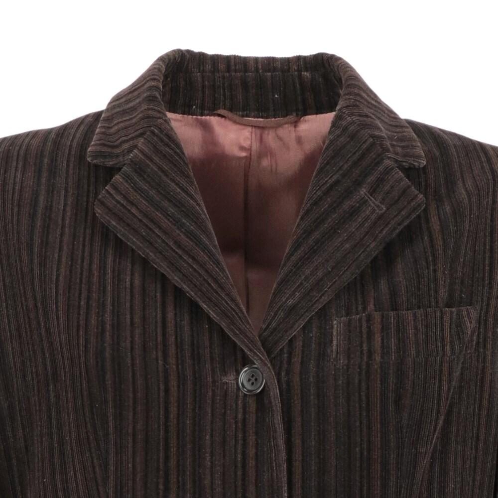 Black 90s Romeo Gigli brown corduroy jacket For Sale