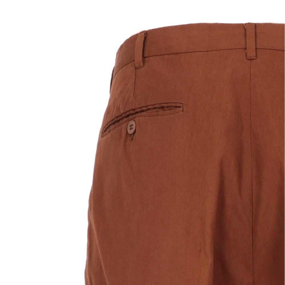 90s Romeo Gigli brown cotton trousers 1