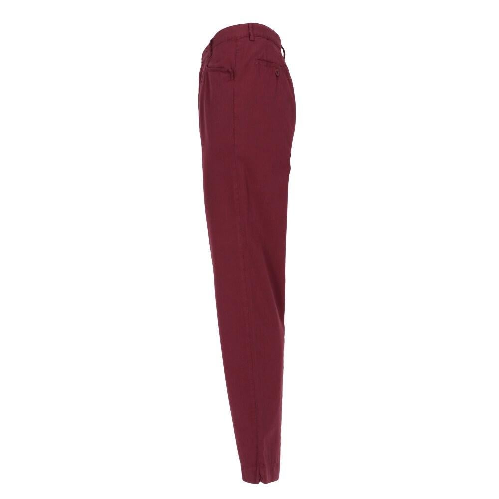 Brown 90s Romeo Gigli burgundy cotton trousers For Sale
