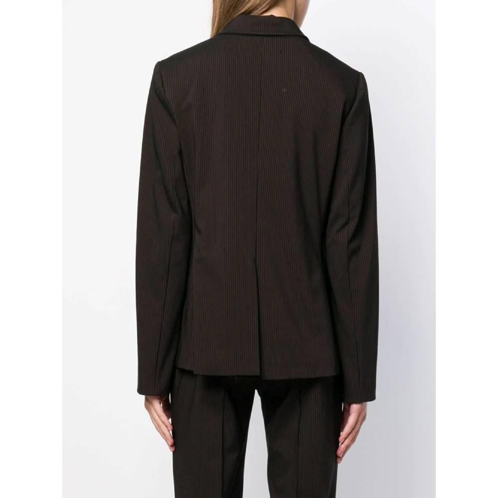 90s Romeo Gigli burgundy pinstriped black blazer In Excellent Condition For Sale In Lugo (RA), IT