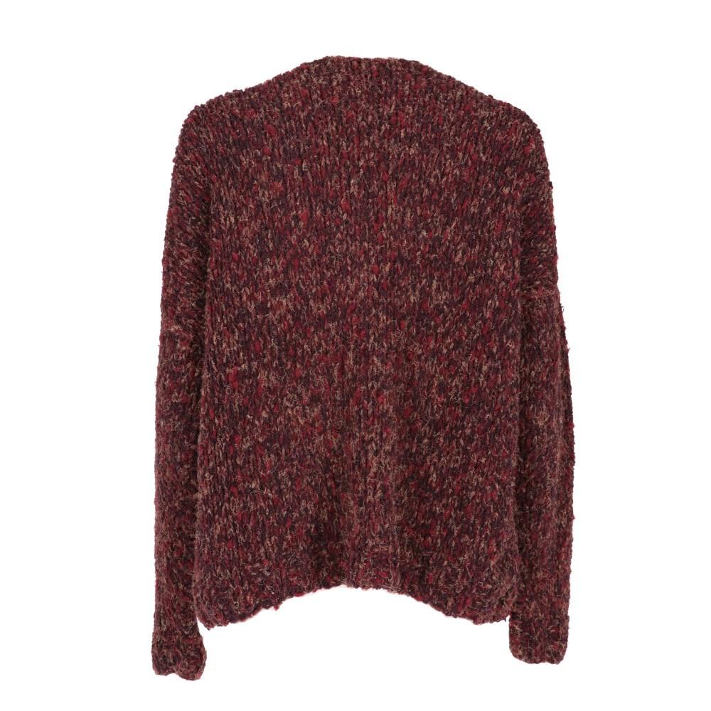 Romeo Gigli burgundy, purple and beige wool blend knit cardigan. V-neck, front button closure and welt pockets.

Size: M

Flat measurements
Height: 74 cm
Bust: 69 cm
Shoulders: 58 cm
Sleeves: 65 cm

Product code: X1078

Composition: 60% Wool - 20%