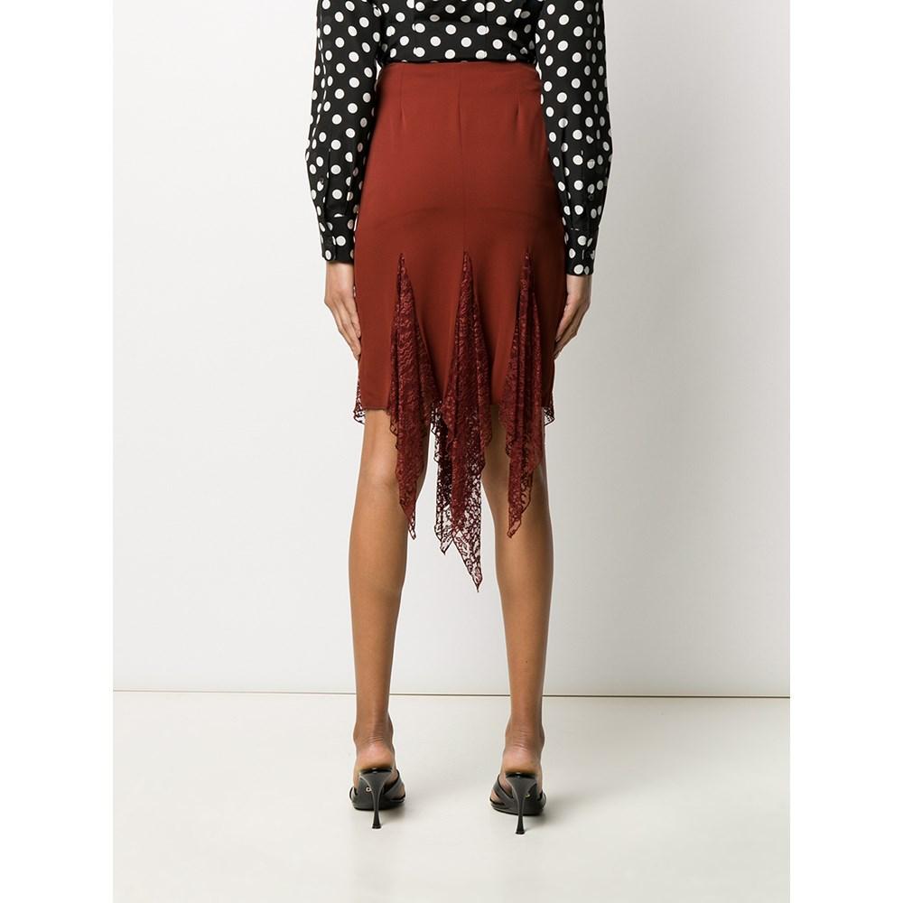 Women's 90s Romeo Gigli burgundy silk blend skirt For Sale