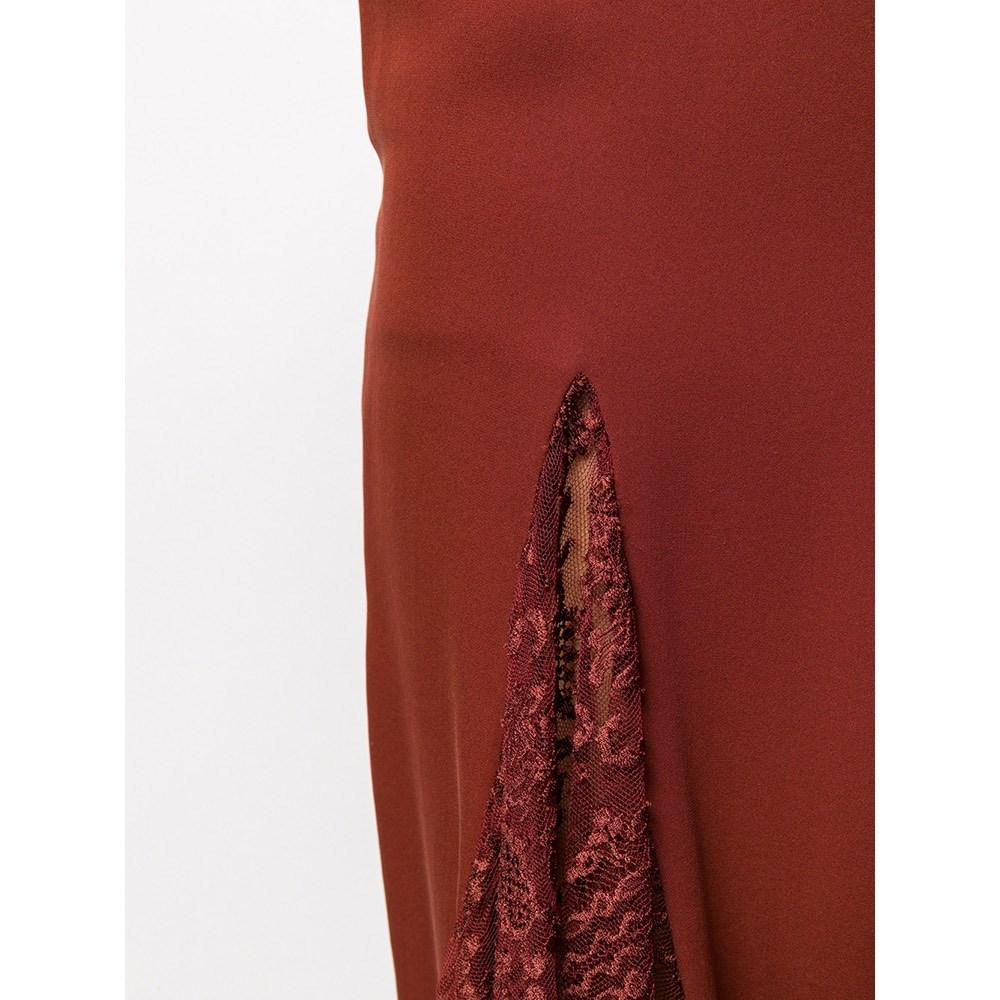 90s Romeo Gigli burgundy silk blend skirt For Sale 1