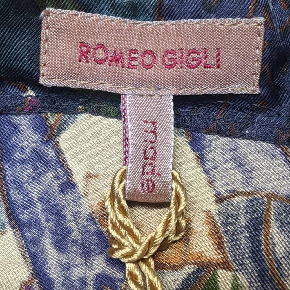 90s Romeo Gigli multicolour silk angel print maxi top 1