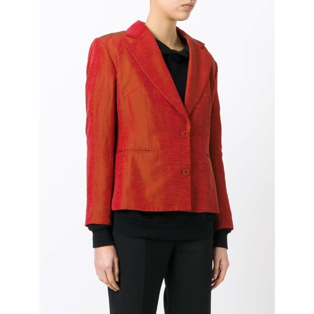 90s Romeo Gigli orange red fitted jacket In Excellent Condition For Sale In Lugo (RA), IT