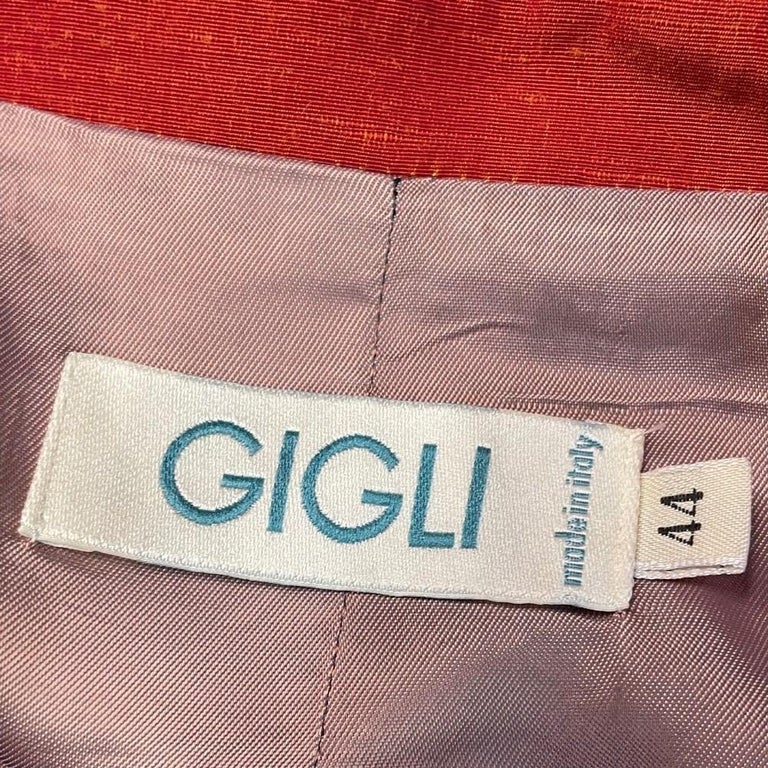 90s Romeo Gigli orange red fitted jacket For Sale at 1stDibs