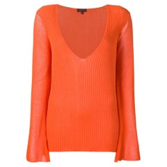 90s Romeo Gigli orange ribbed cotton top Vintage 90s Romeo Gigli orange ribbed cotton top