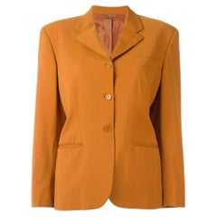 90s Romeo Gigli orange wool jacket with orange iridescent lining