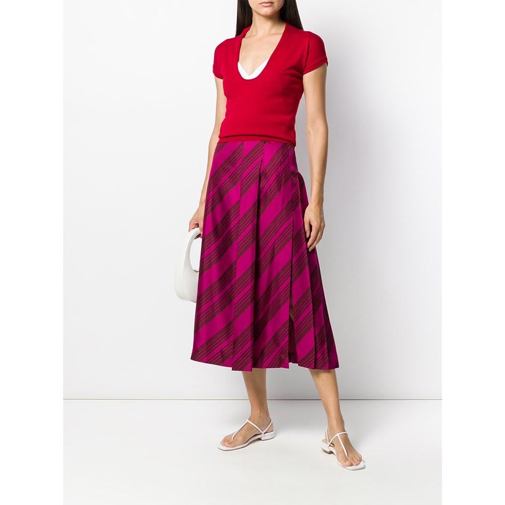 Red 90s Romeo Gigli red knitted top