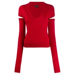 90s Romeo Gigli red knitted top