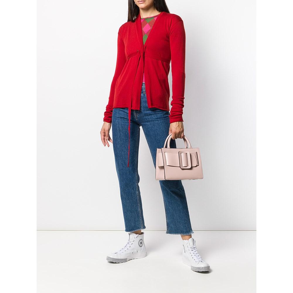 Romeo Gigli red wool blend cardigan with buckle. Thight fit, low shoulder, V neckline and long sleeves.

Flat measurements size 42 IT
Height: 64 cm
Bust: 42 cm
Waist: 48 cm
Shoulders: 39 cm
Sleeves: 68 cm

Product code: A5972

Notes: Item comes from