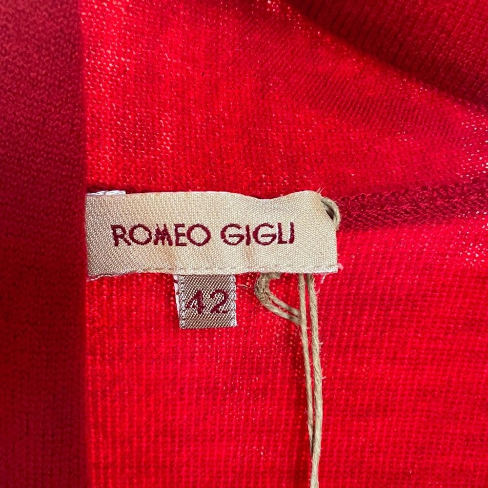Women's 90s Romeo Gigli red wool blend cardigan with buckle