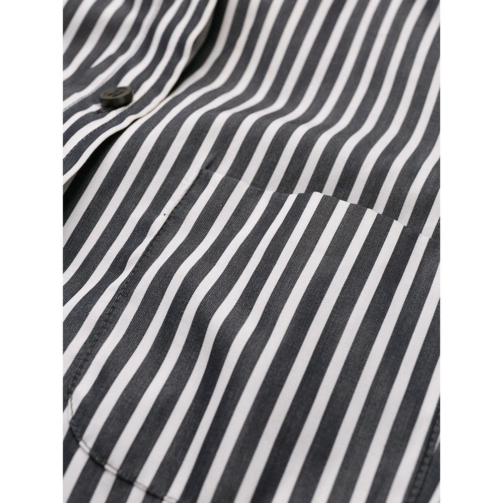 Women's 90s Romeo Gigli Vintage black and white striped cotton shirt For Sale