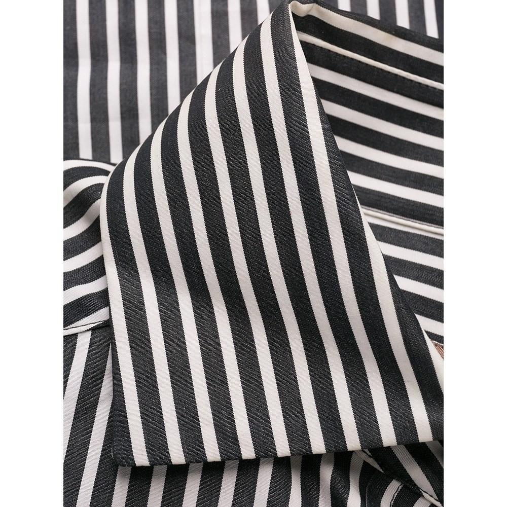 90s Romeo Gigli Vintage black and white striped cotton shirt For Sale 1
