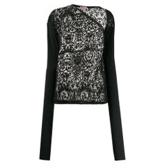 90s Romeo Gigli Vintage black semitransparent fabric top