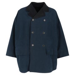 90s Romeo Gigli Vintage blue cotton coat