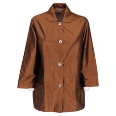 90s Romeo Gigli Vintage bronze-tone silk jacket