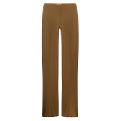 90s Romeo Gigli Vintage bronze-tone silk palazzo trousers