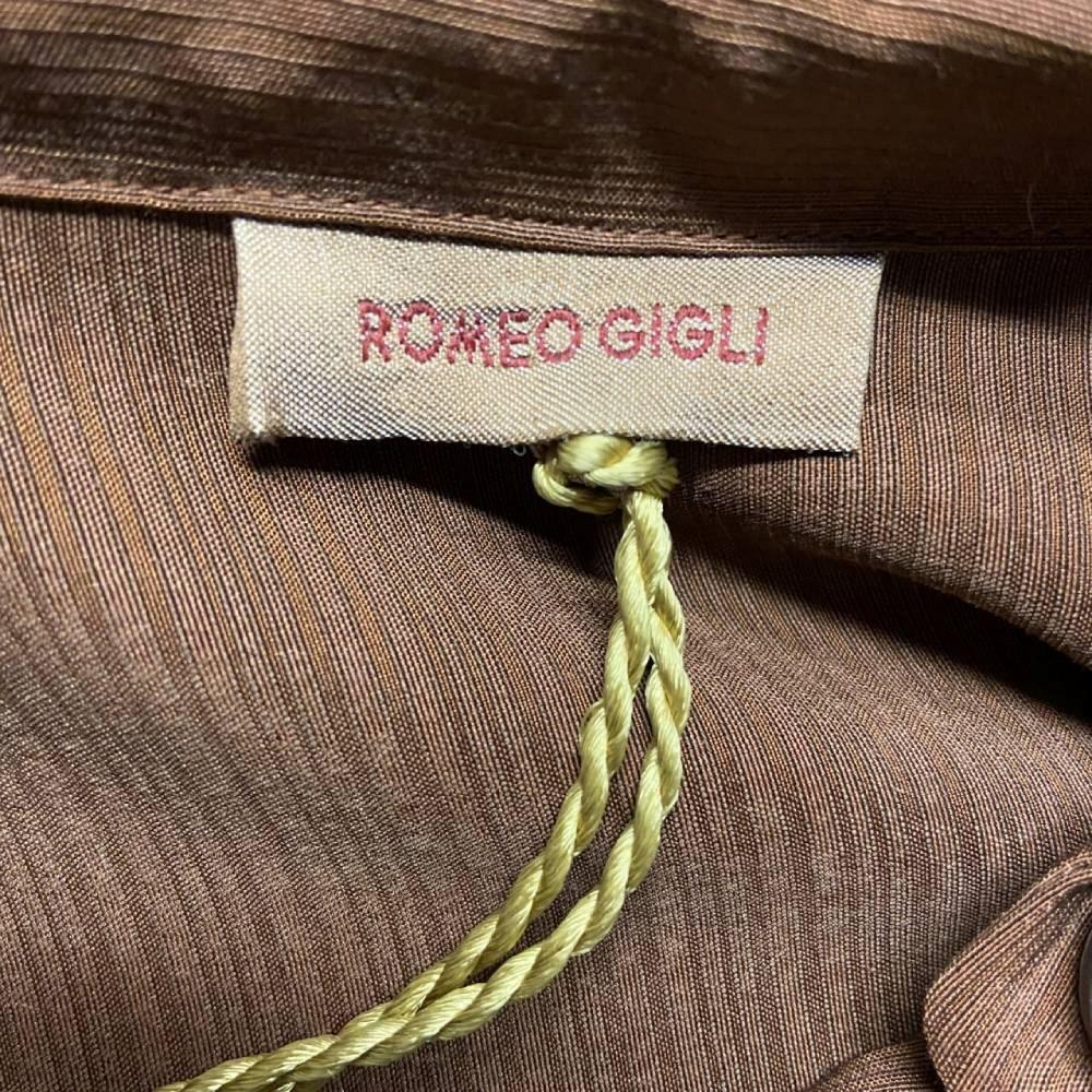 90s Romeo Gigli Vintage brown silk shirt asymmetric dress 2