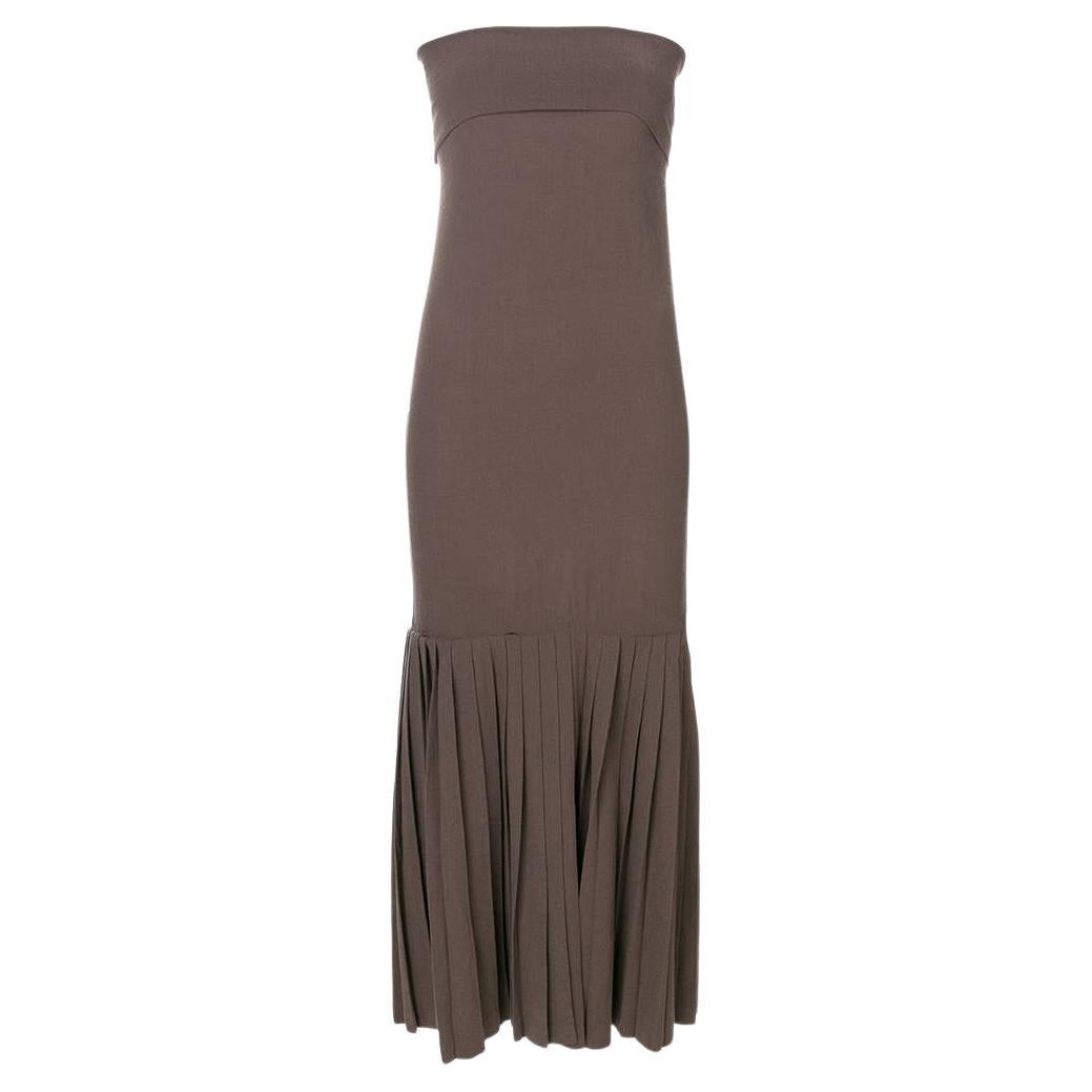 90s Romeo Gigli Vintage brown strapless mermaid fitted dress For Sale