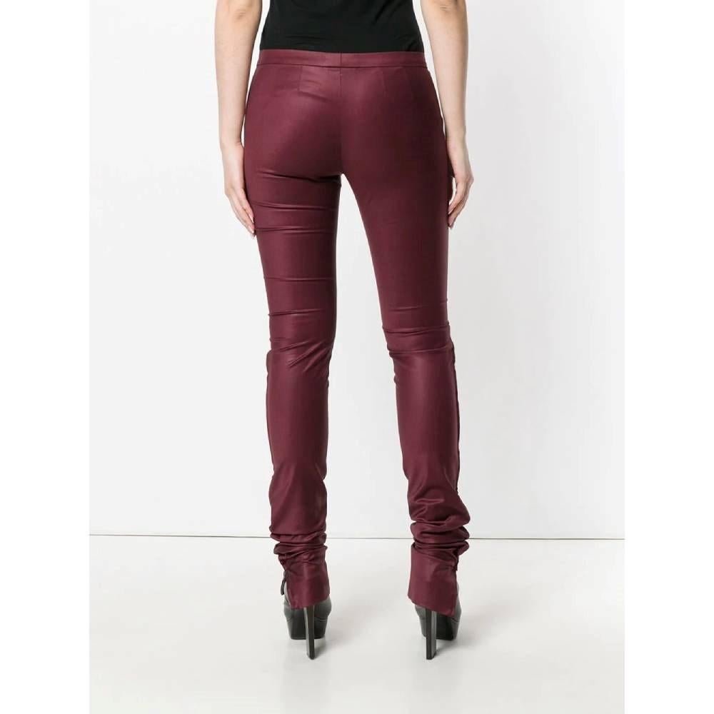 90s Romeo Gigli Vintage burgundy wool super skinny trousers In Excellent Condition For Sale In Lugo (RA), IT
