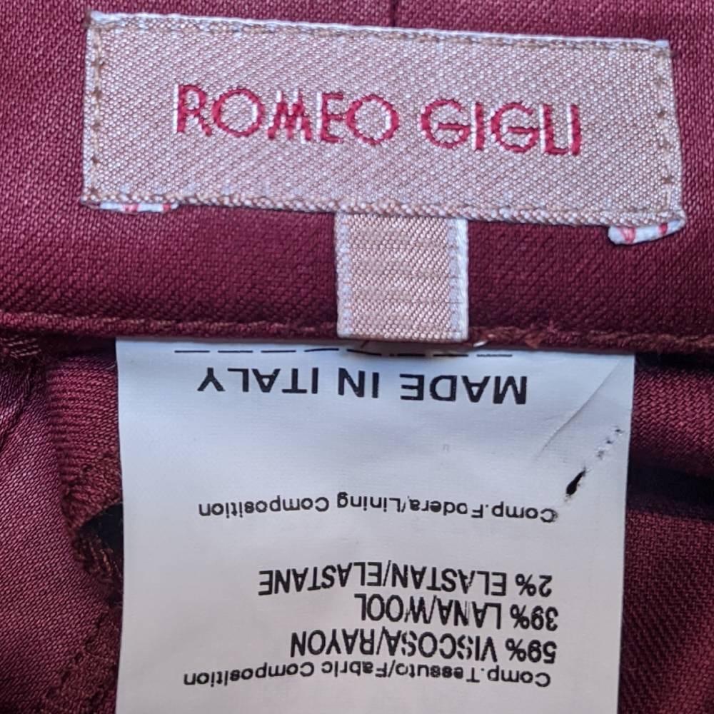 90s Romeo Gigli Vintage burgundy wool super skinny trousers For Sale 3