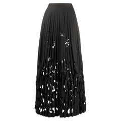 90s Romeo Gigli Vintage dark grey cotton laser cut skirt