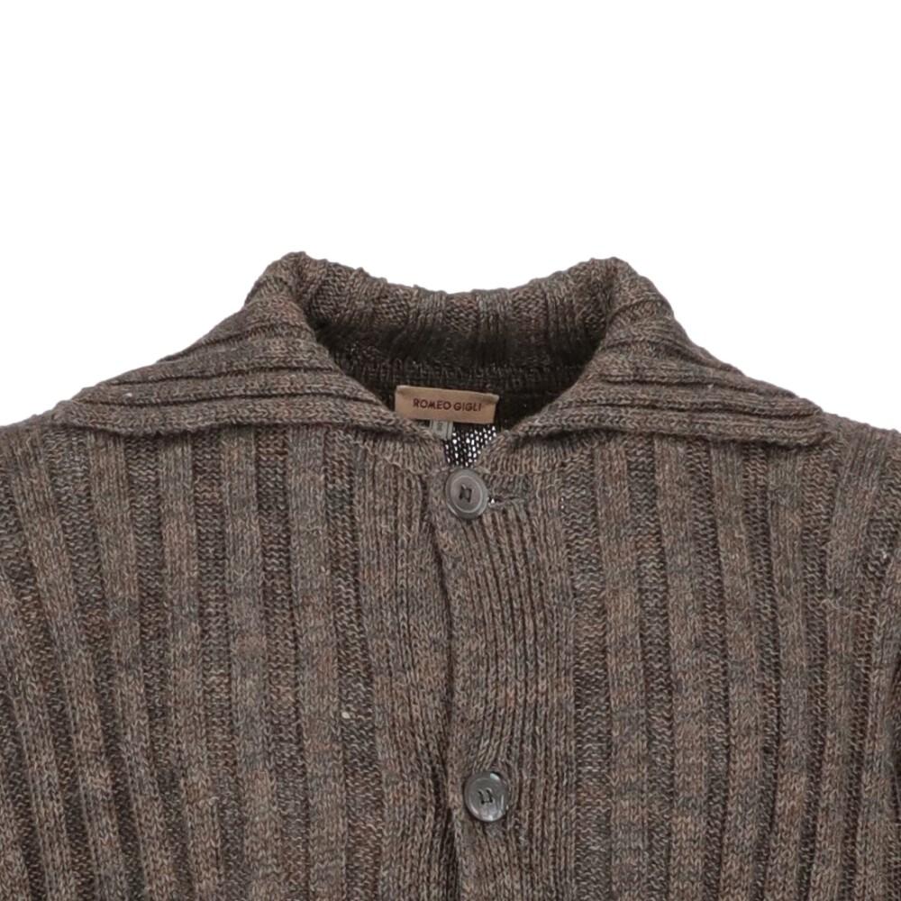 Men's 90s Romeo Gigli Vintage gray linen knit cardigan For Sale