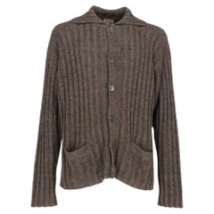90s Romeo Gigli Vintage gray linen knit cardigan