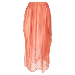 90s Romeo Gigli Vintage iridescent orange see-through silk skirt
