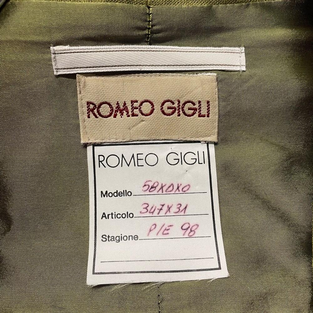 90s Romeo Gigli Vintage military green linen vest For Sale 1