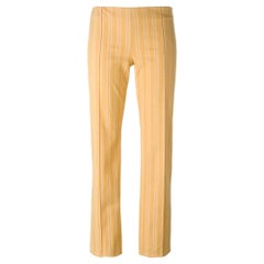 90s Romeo Gigli Vintage orange cotton blend striped trousers
