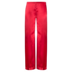 90s Romeo Gigli Vintage red silk palazzo trousers