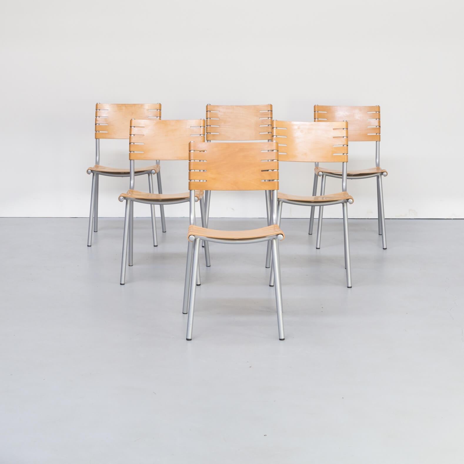 Mid-Century Modern 1990s Ruud Jan Kokke Dining Chair for Harvink Set of 6 For Sale