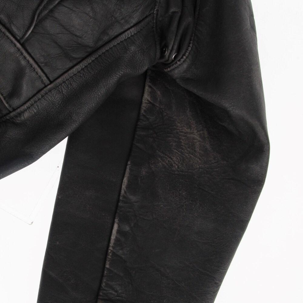 90s Schott Vintage black leather jacket with sheepskin lining For Sale 6