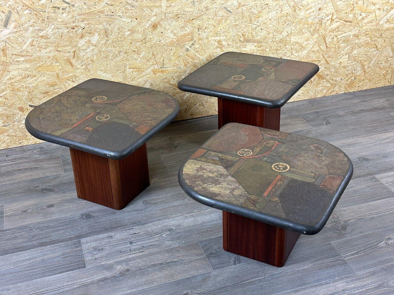 Ensemble de 3 tables basses brutales avec mosaïque de Paul Kingma pour Kneip, années 90 Bon état - En vente à Neuenkirchen, NI