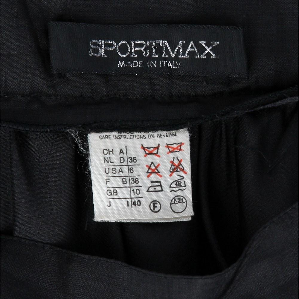 90s Sportmax black midi skirt with burgundy lurex embroidery 1