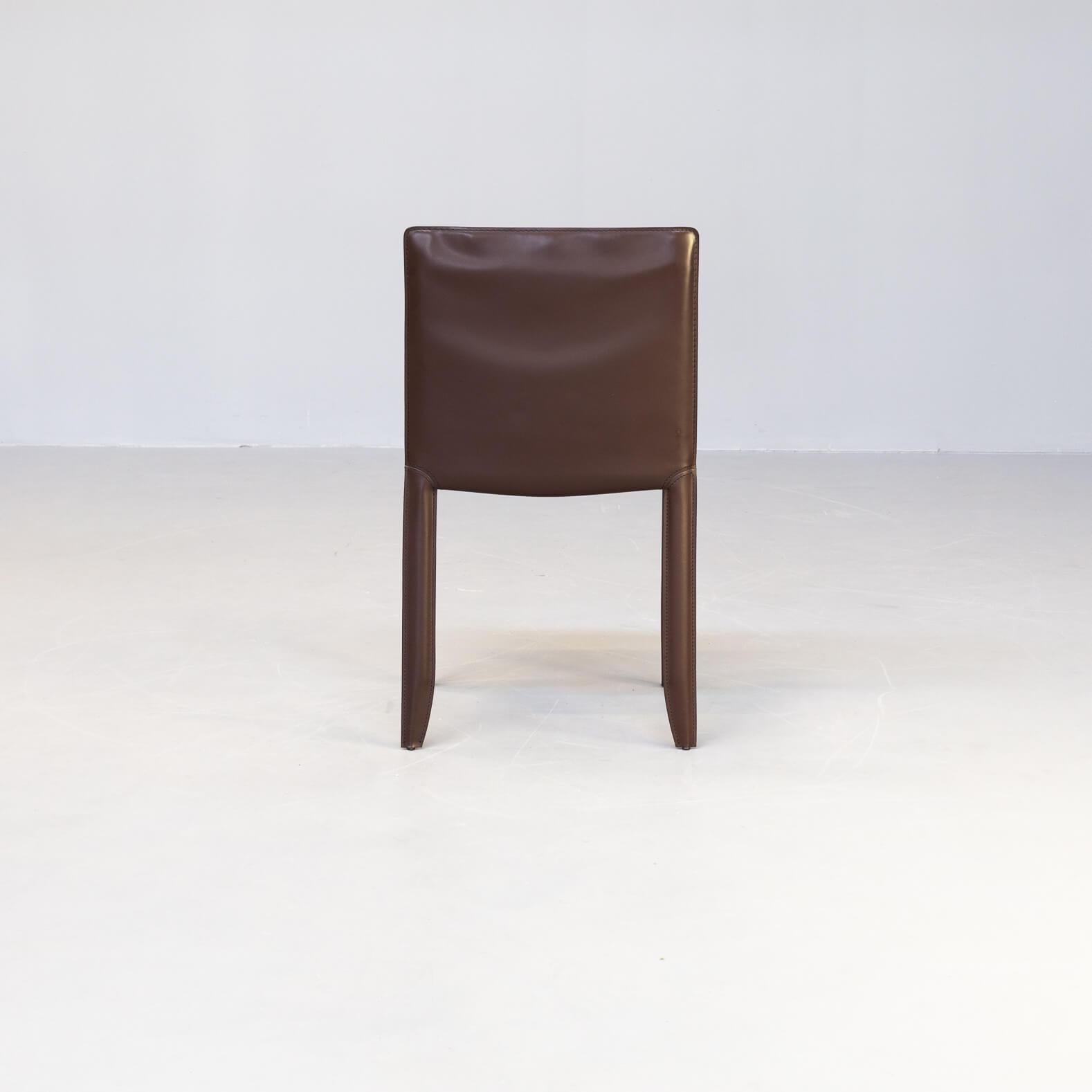 Leather 90s Studio Kronos ‘Piuma’ Chairs for Cattelan Italia Set/8 For Sale