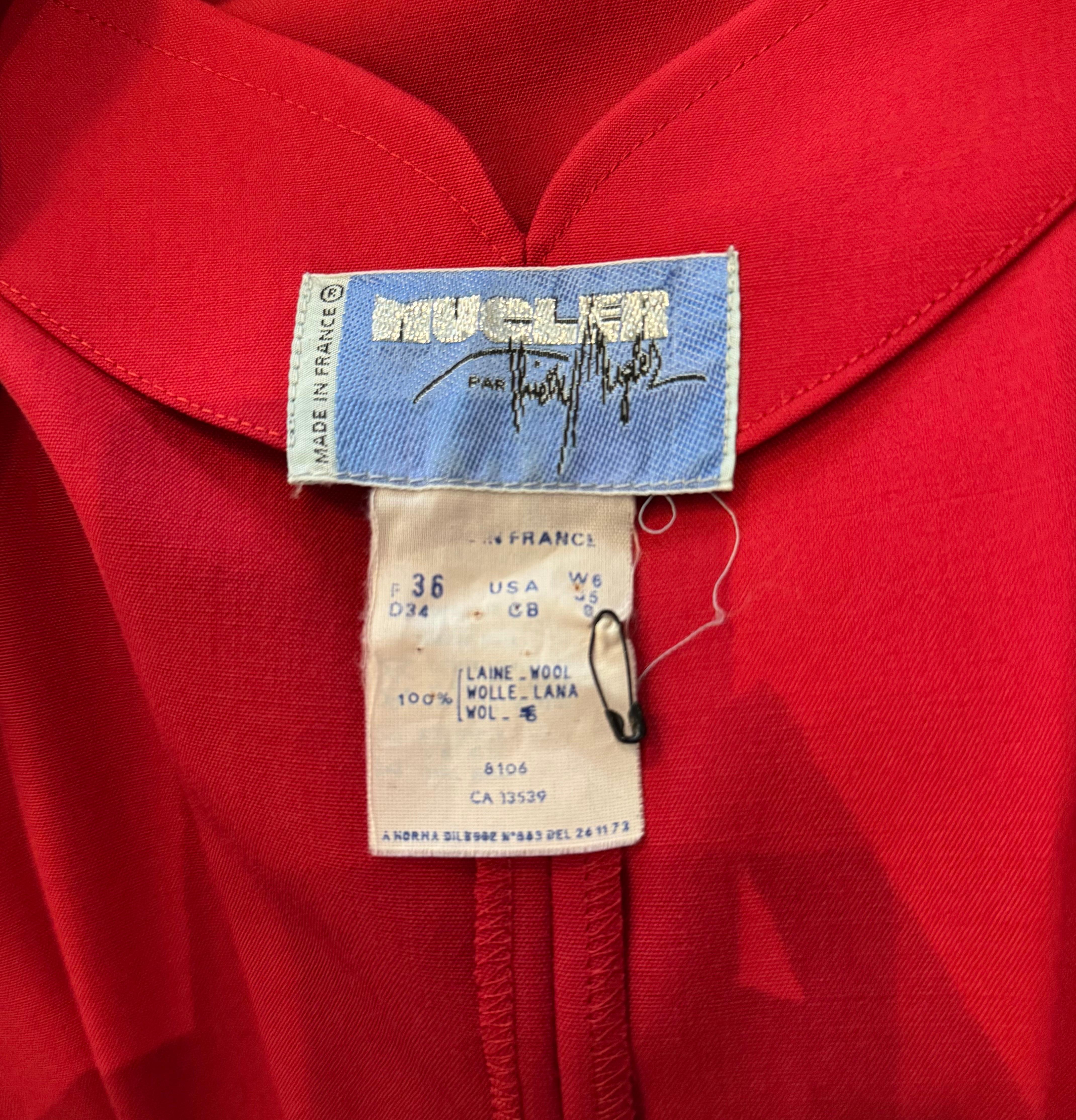 90s Thierry Mugler Open Heart Back Red Dress For Sale 4