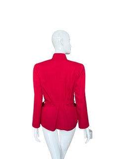 90s Thierry Mugler Red Cinched Blazer