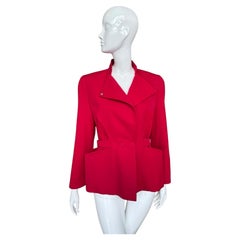 90s Thierry Mugler Red Cinched Blazer