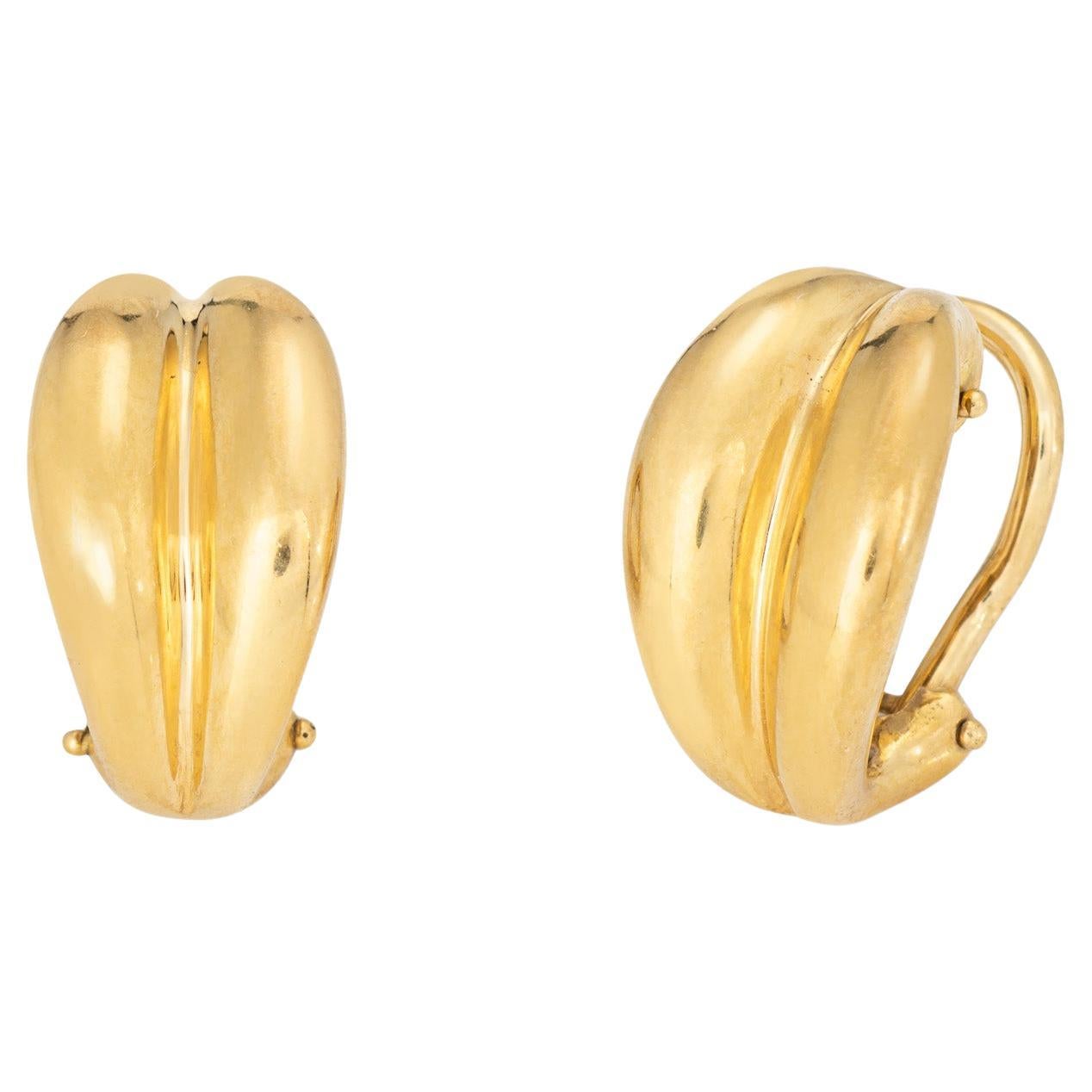 90s Tiffany
Co Small Shrimp Earrings Vintage 18k Yellow Gold Signed Huggies