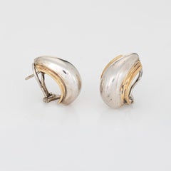 90s Tiffany & Co Vendome Earrings Picasso Sterling Silver 18k Gold Dome Jewelry