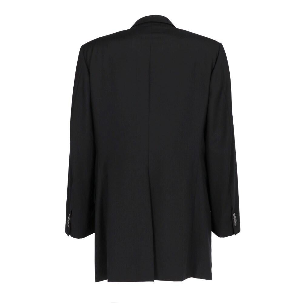 Trussardi black merino wool jacket. Classic lapel collar, front buttoning, welt breast pocket, three flap welt pockets and back rear vent.

Size: 52 IT

Flat measurements
Height: 91 cm
Bust: 56,5 cm
Shoulders: 46,5 cm
Sleeves: 65 cm

Product code: