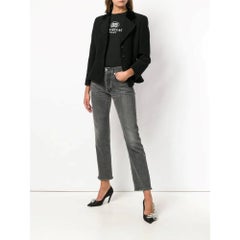 90s Ungaro Vintage black wool fitted jacket with velvet collar