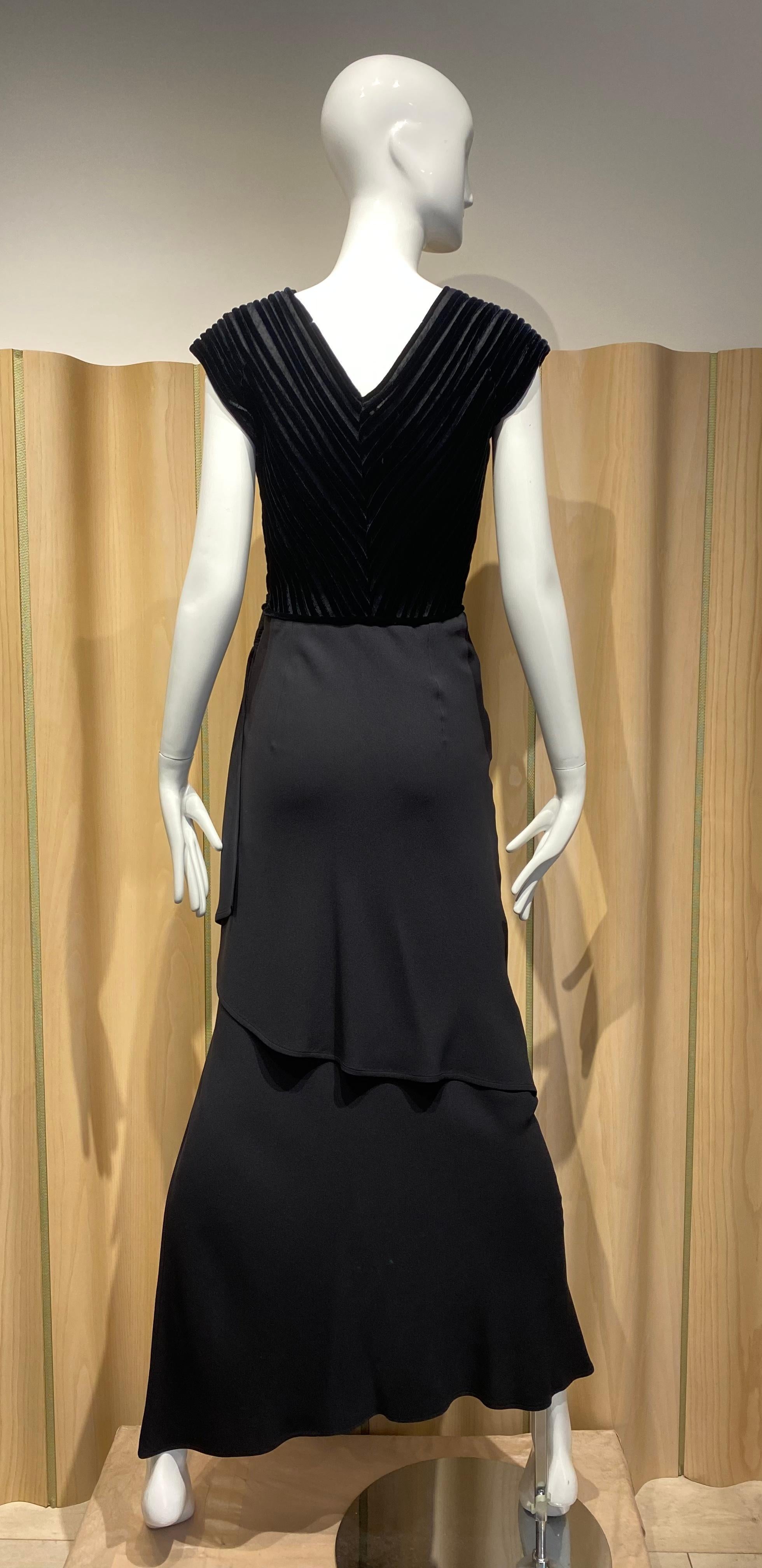 90s VALENTINO RUNWAY Vestido de seda negro en Bueno estado para la venta en Beverly Hills, CA