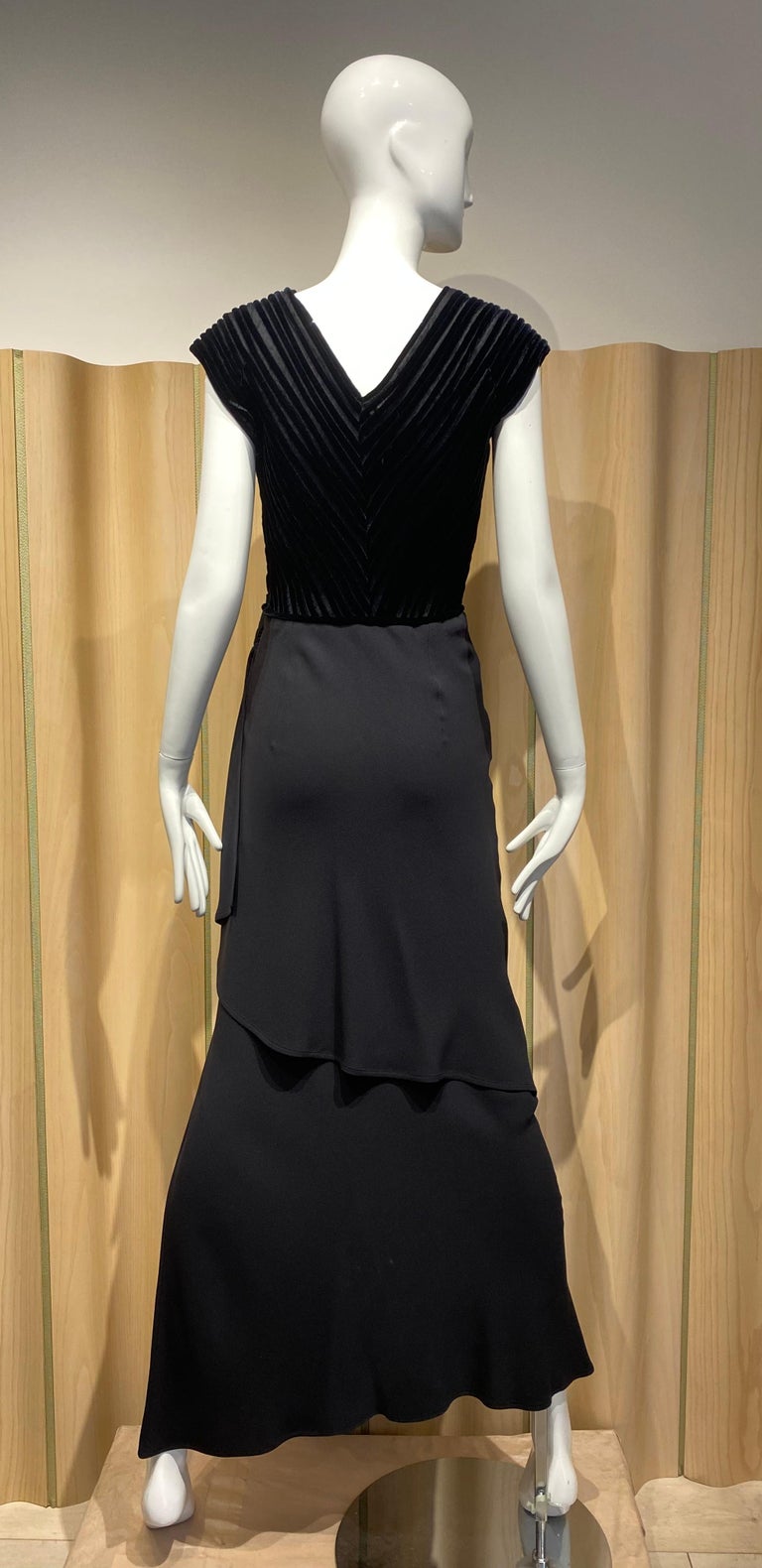 Women's 90s VALENTINO RUNWAY Black Silk Gown For Sale