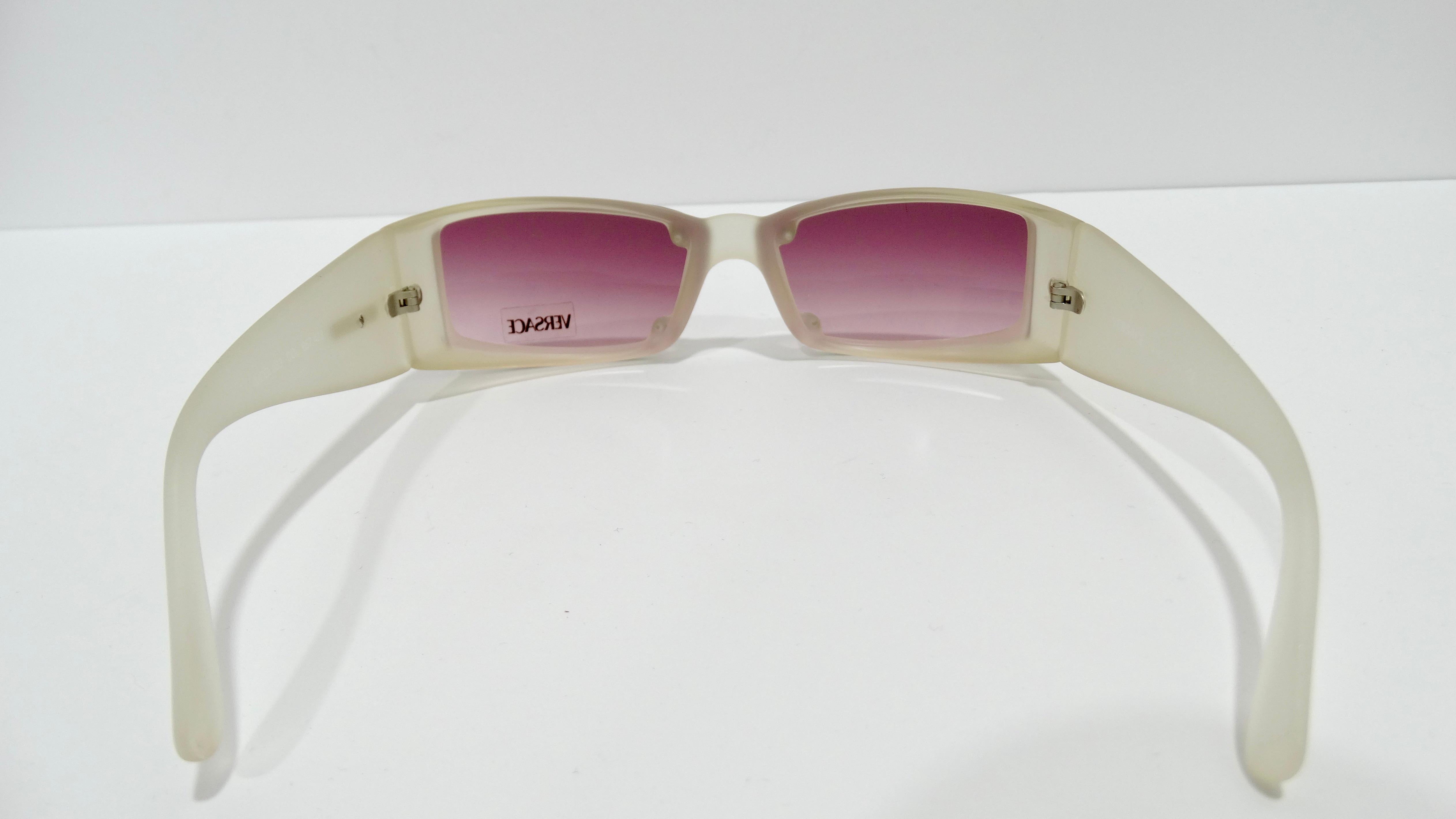 Women's or Men's 90's Versace Acrylic Sunglasses For Sale