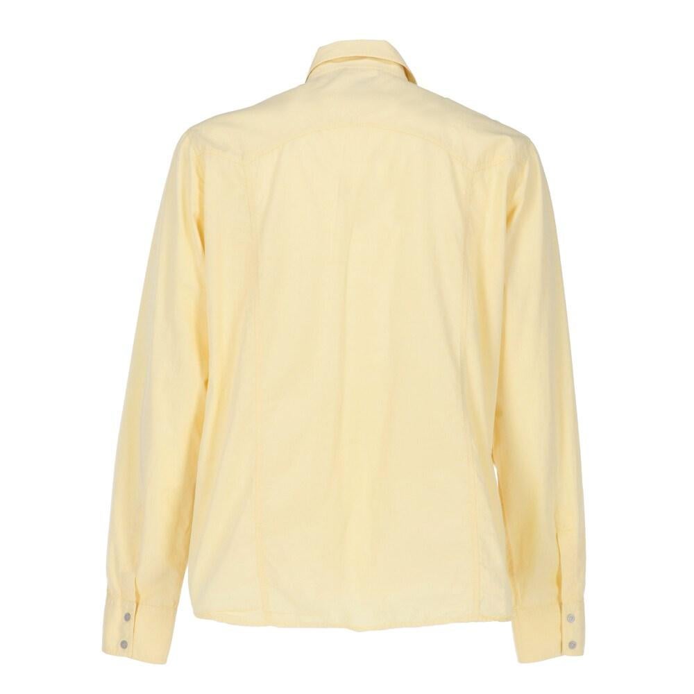 Versace yellow cotton shirt. Classic collar, front closure with logoed snap buttons, two patch pockets with flaps and buttoned cuffs.

Size: XXL

Flat measurements
Height: 77 cm
Bust: 58 cm
Shoulders: 48 cm
Sleeve: 70 cm

Product code: